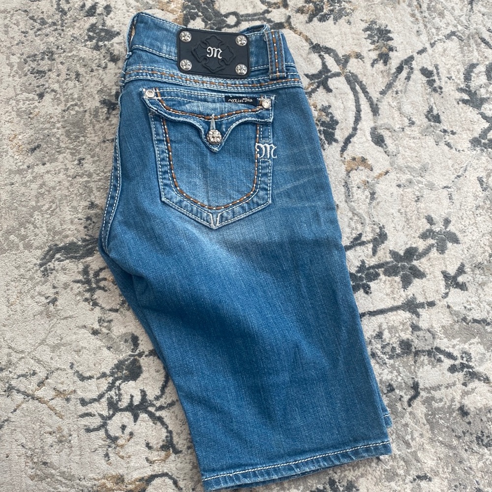 Miss Me Bermuda denim shorts